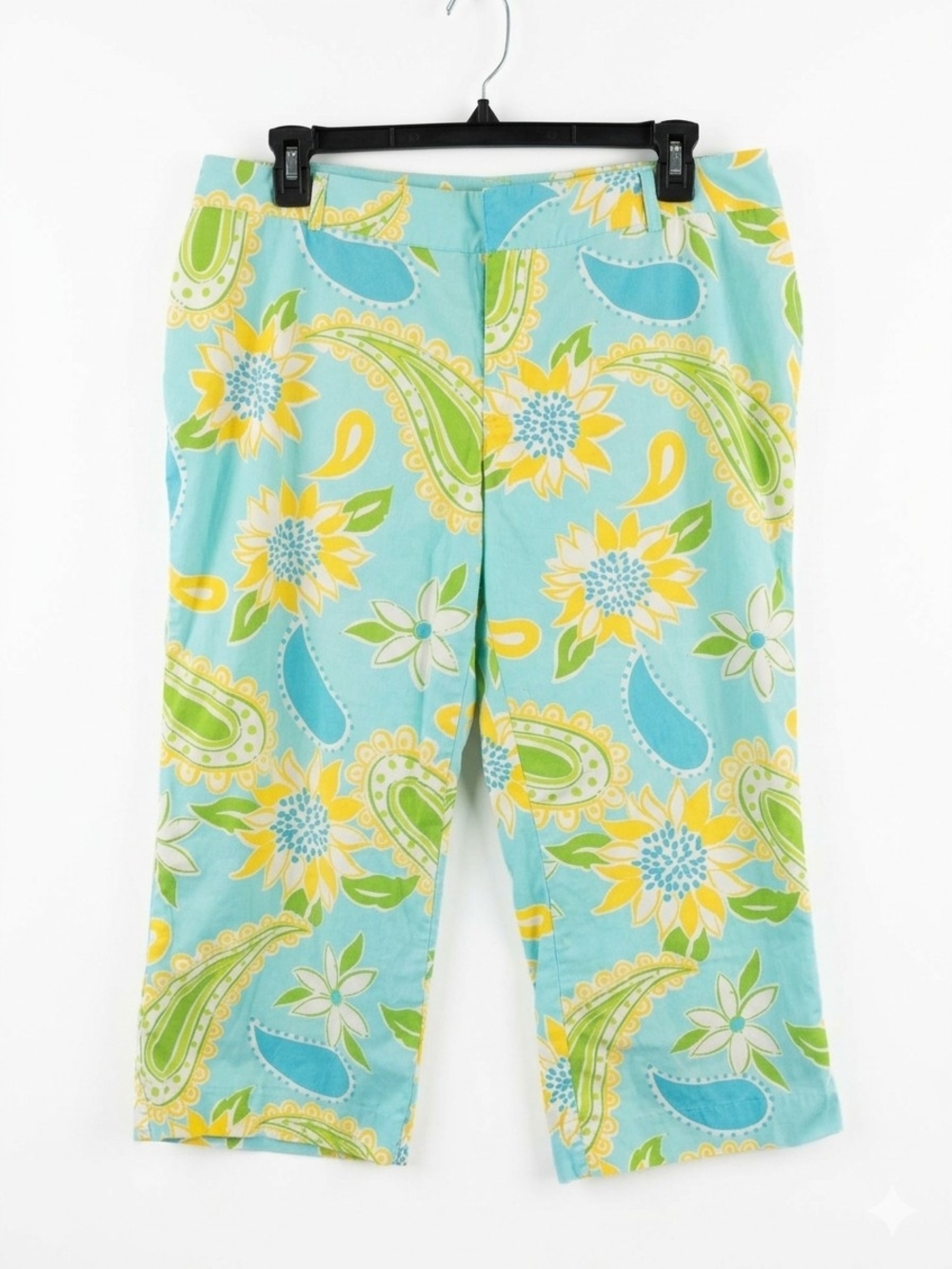 Lilly Pulitzer Aqua & Yellow Sleeveless Printed Top